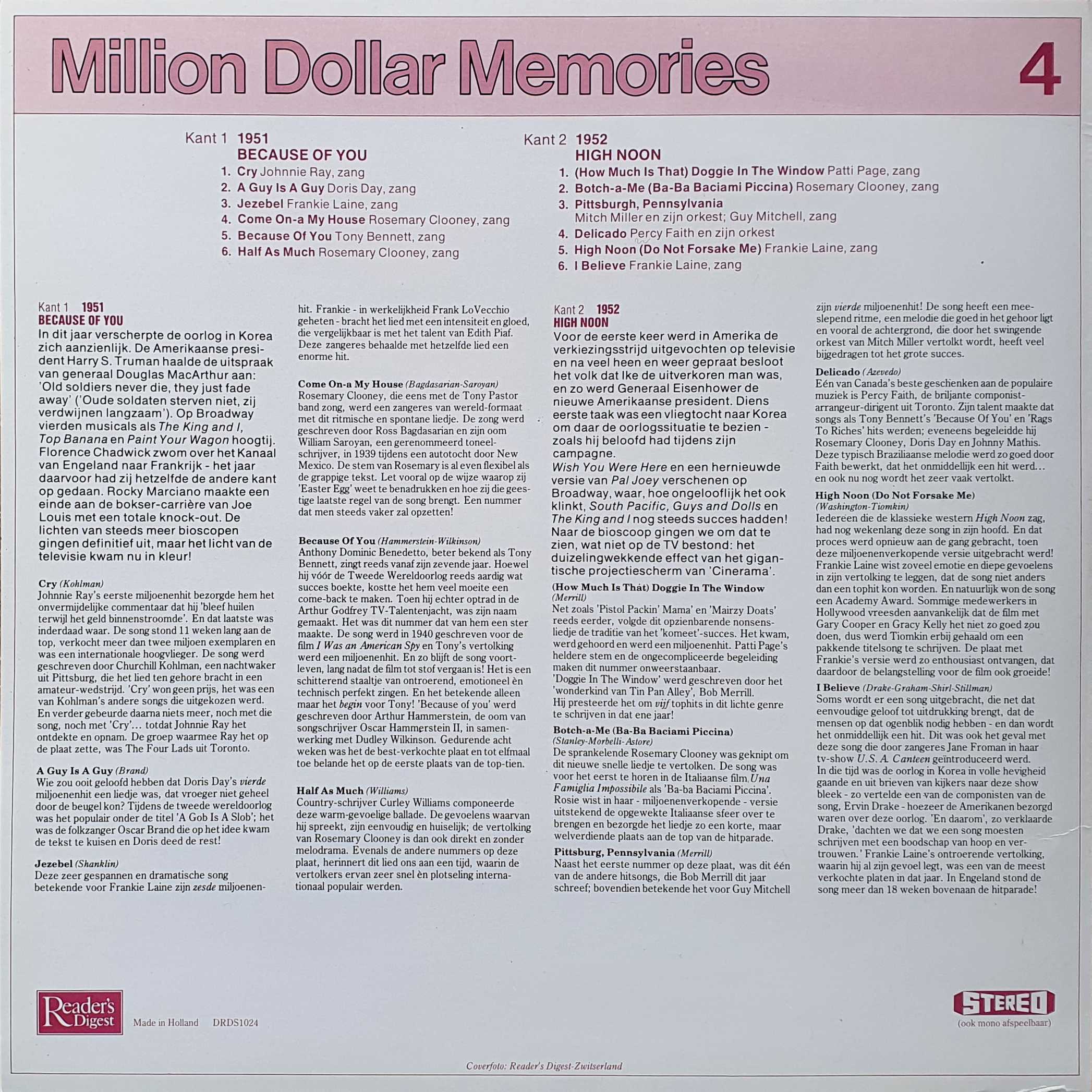 Picture of DRDS 1024 Million dollar memories 4 by artist Various 